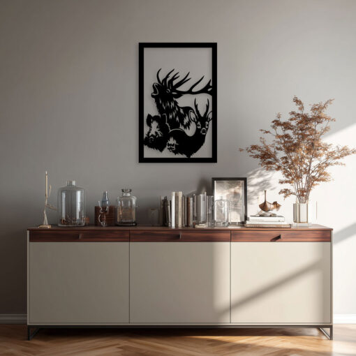 Jagdbild Wandbild aus Metall