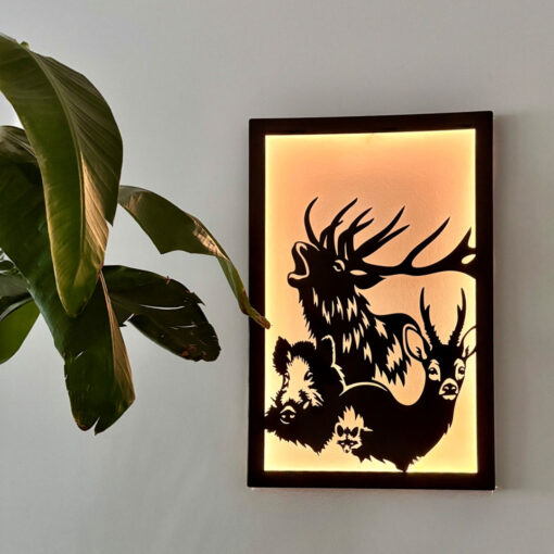 Jagdbild Wandbild aus Metall