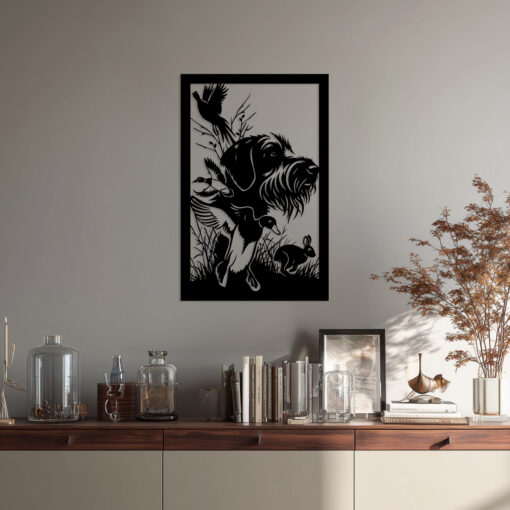 Jagdbild Wandbild aus Metall