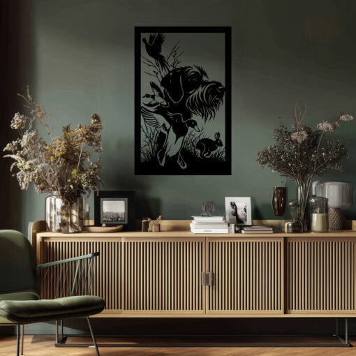 Jagdbild Wandbild aus Metall
