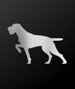 Pin/Anstecker Deutsch Drahthaar Blickrichtung Links