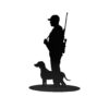 Jagdfigur mit Hundeführersilhouette