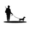 Jagdfigur mit Hundeführersilhouette