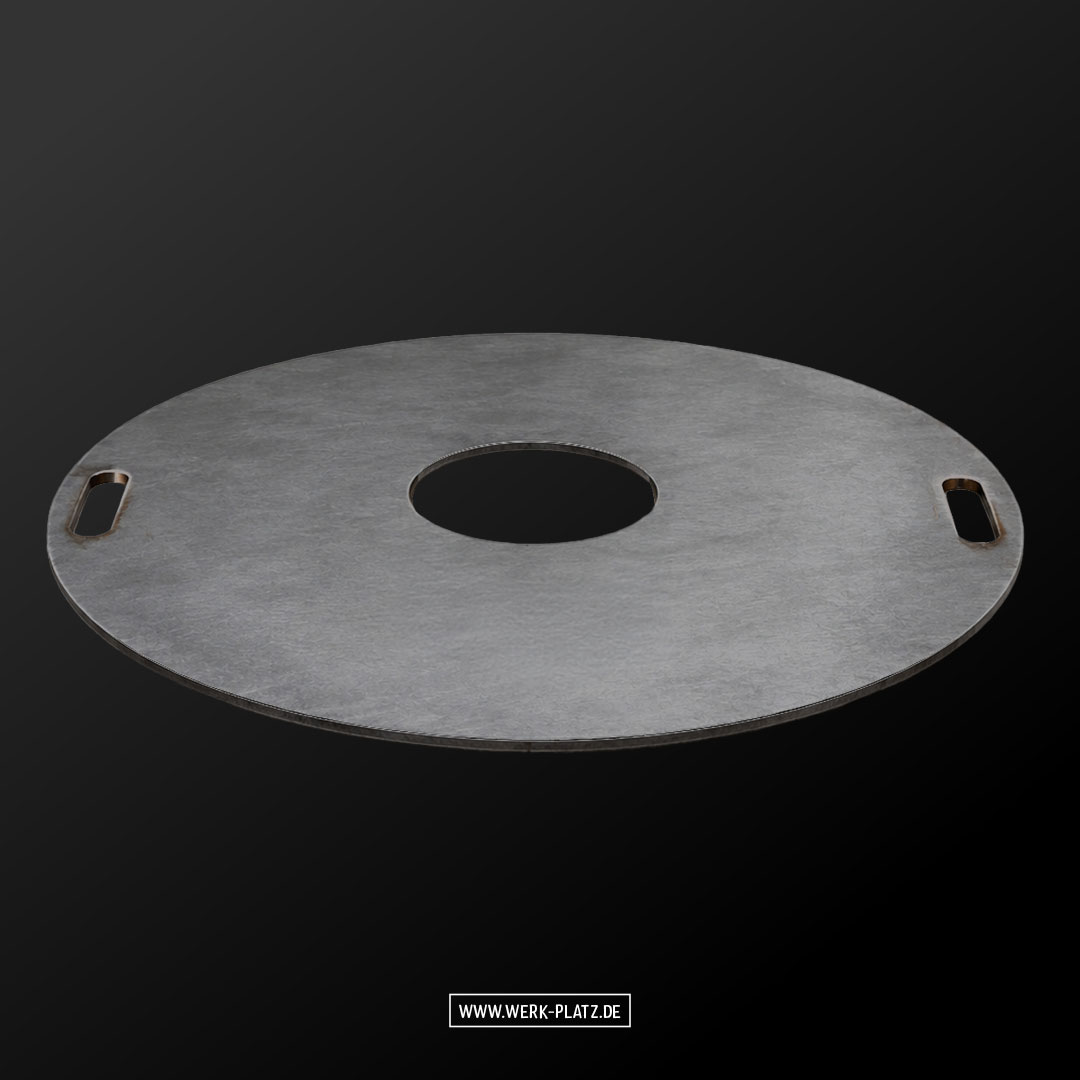 Feuerplatte / Grillplatte 800 mm Durchmesser mit Griffen